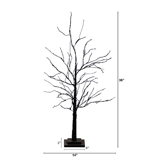 Nearly Natural 3ft Pre-Lit Halloween Twig Lighted Indoor Artificial Tree