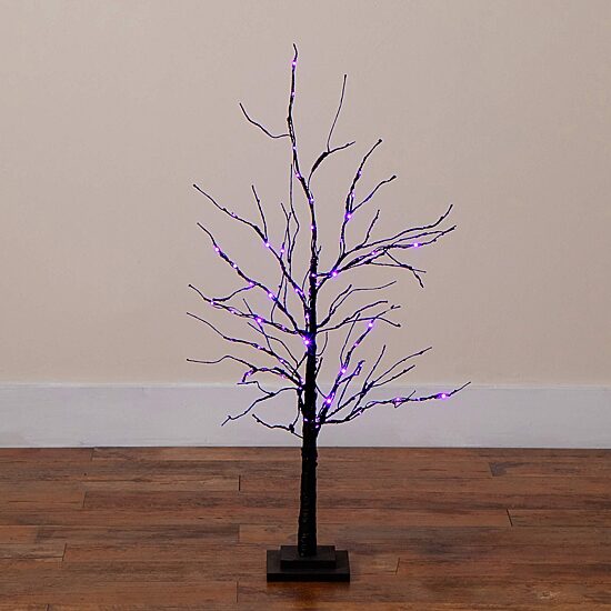 Nearly Natural 3ft Pre-Lit Halloween Twig Lighted Indoor Artificial Tree