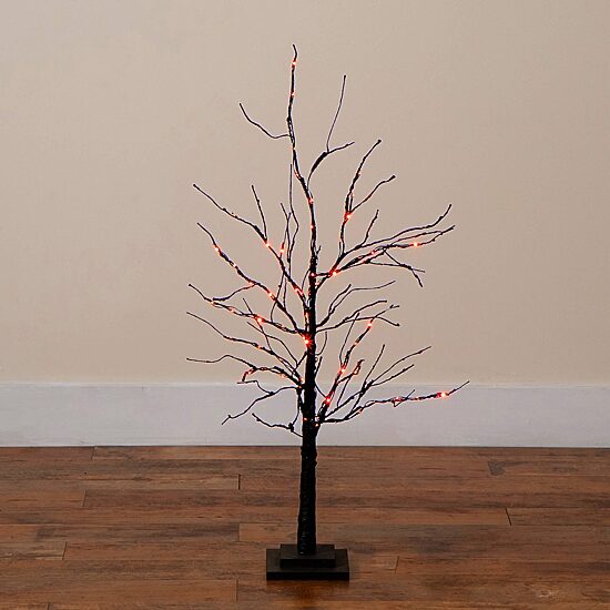Nearly Natural 3ft Pre-Lit Halloween Twig Lighted Indoor Artificial Tree