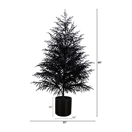 Nearly Natural 5ft Real Touch Black Norfolk Pine Indoor Artificial Tree