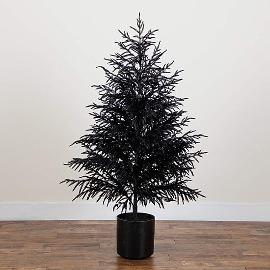 Nearly Natural 5ft Real Touch Black Norfolk Pine Indoor Artificial Tree