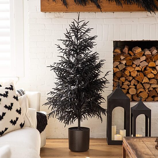 Nearly Natural 5ft Real Touch Black Norfolk Pine Indoor Artificial Tree