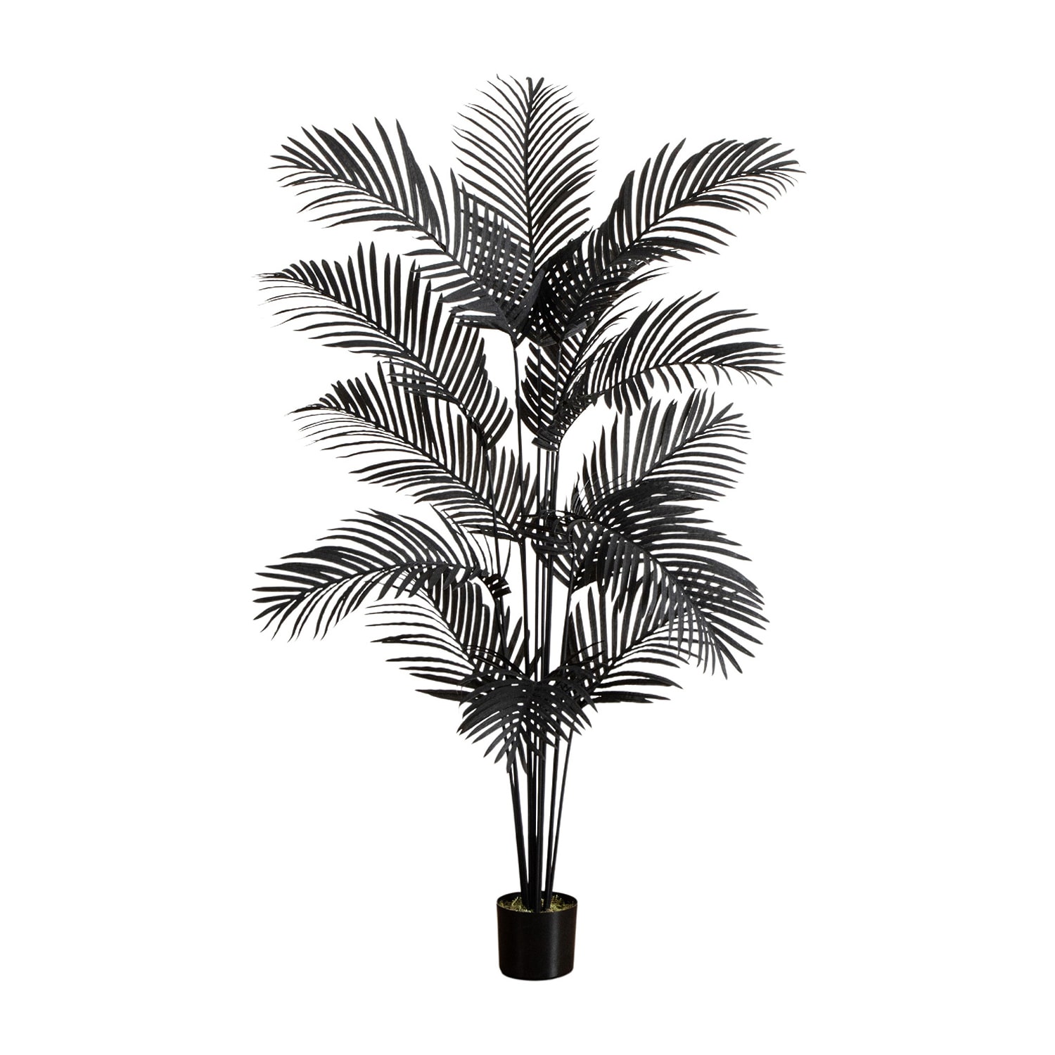 Nearly Natural 6ft Black Paradise Palm Indoor Artificial Tree