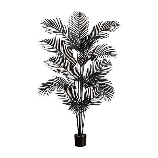 Nearly Natural 6ft Black Paradise Palm Indoor Artificial Tree