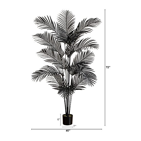 Nearly Natural 6ft Black Paradise Palm Indoor Artificial Tree