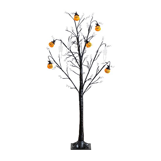Nearly Natural 4ft Pre-Lit Halloween Pumpkins Lighted Indoor Artificial Tree