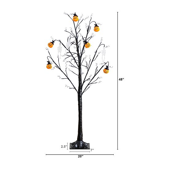 Nearly Natural 4ft Pre-Lit Halloween Pumpkins Lighted Indoor Artificial Tree