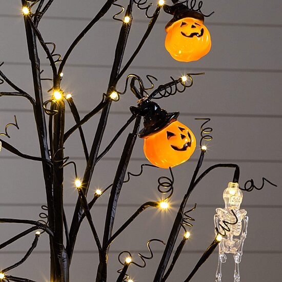 Nearly Natural 4ft Pre-Lit Halloween Pumpkins Lighted Indoor Artificial Tree