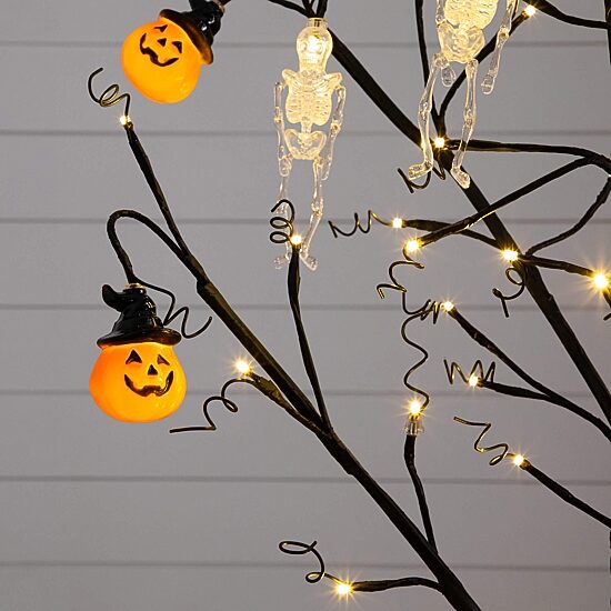 Nearly Natural 4ft Pre-Lit Halloween Pumpkins Lighted Indoor Artificial Tree