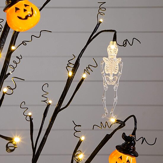 Nearly Natural 4ft Pre-Lit Halloween Pumpkins Lighted Indoor Artificial Tree