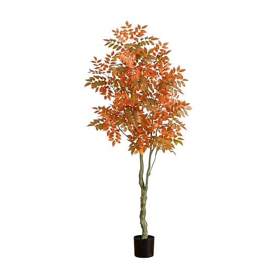 Nearly Natural 6ft Autumn Sumac Fall Indoor Artificial Tree