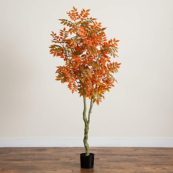 Nearly Natural 6ft Autumn Sumac Fall Indoor Artificial Tree