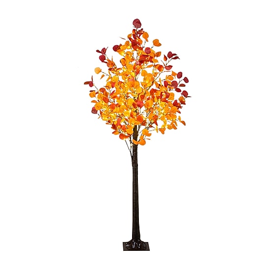Nearly Natural 6ft Pre-Lit Autumn Eucalyptus Lighted Indoor Artificial Tree