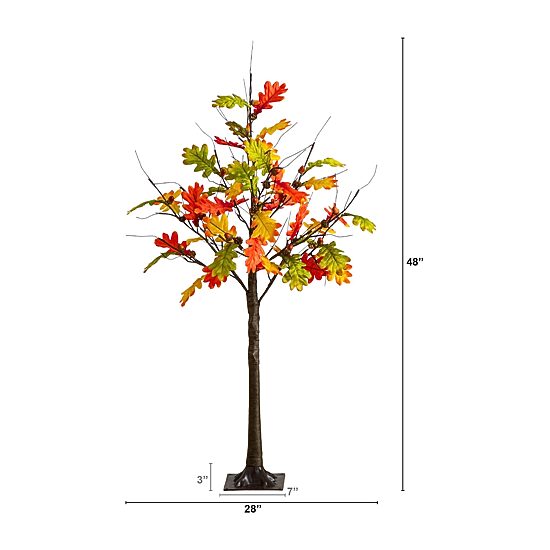 Nearly Natural 4ft Pre-Lit Autumn Maple Lighted Indoor Artificial Tree