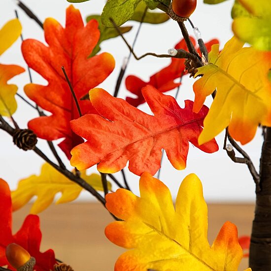 Nearly Natural 4ft Pre-Lit Autumn Maple Lighted Indoor Artificial Tree