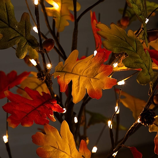 Nearly Natural 4ft Pre-Lit Autumn Maple Lighted Indoor Artificial Tree