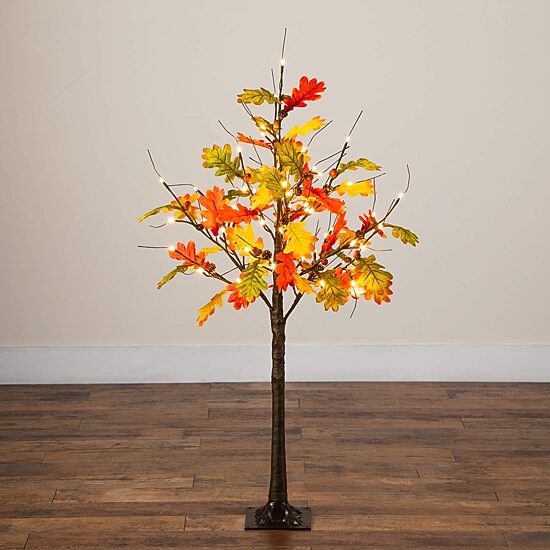 Nearly Natural 4ft Pre-Lit Autumn Maple Lighted Indoor Artificial Tree