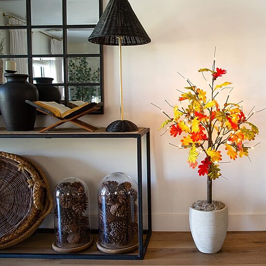 Nearly Natural 4ft Pre-Lit Autumn Maple Lighted Indoor Artificial Tree