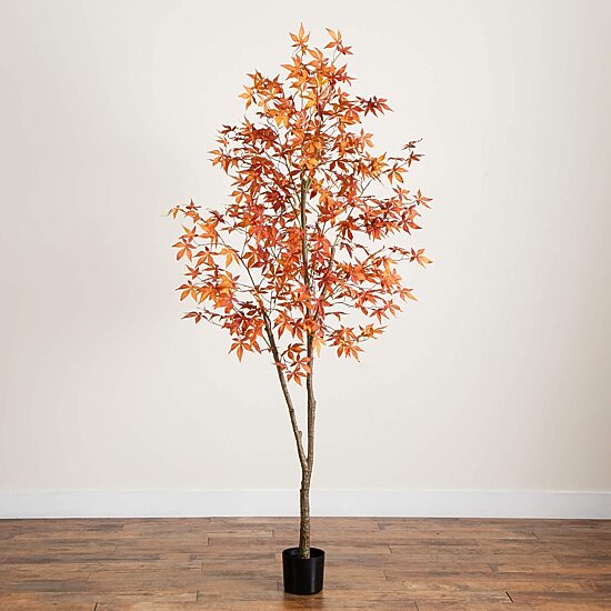 Nearly Natural 7ft Japanese Maple Fall Indoor Artificial Tree