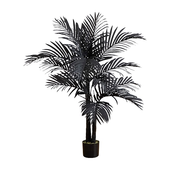Nearly Natural 4ft Black Golden Cane Indoor Artificial Tree