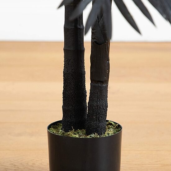Nearly Natural 4ft Black Golden Cane Indoor Artificial Tree