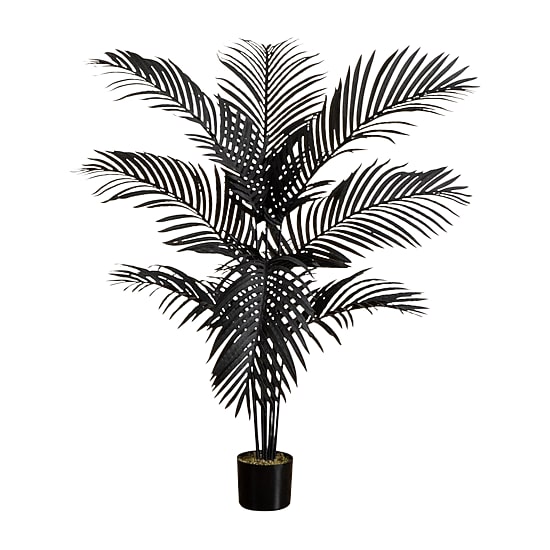 Nearly Natural 4ft Halloween Black Palm Indoor Artificial Tree