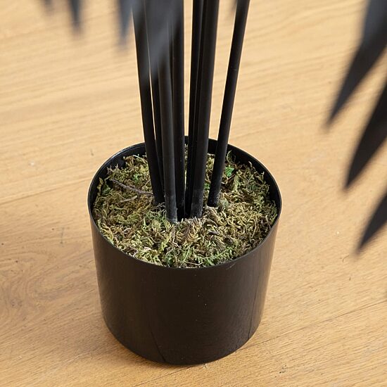 Nearly Natural 4ft Halloween Black Palm Indoor Artificial Tree