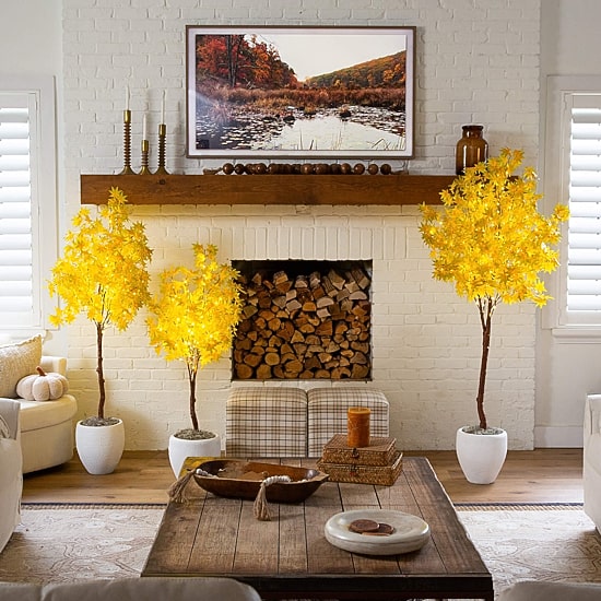 Nearly Natural 6ft Yellow Autumn Maple Lighted Indoor Artificial Tree