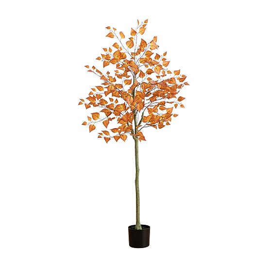 Nearly Natural 5ft Autumn Birch Leaf Indoor Artificial Tree