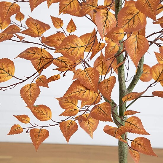 Nearly Natural 5ft Autumn Birch Leaf Indoor Artificial Tree