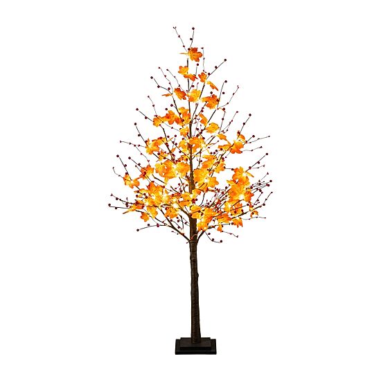 Nearly Natural 5ft Autumn Maple Fall Lighted Indoor Artificial Tree