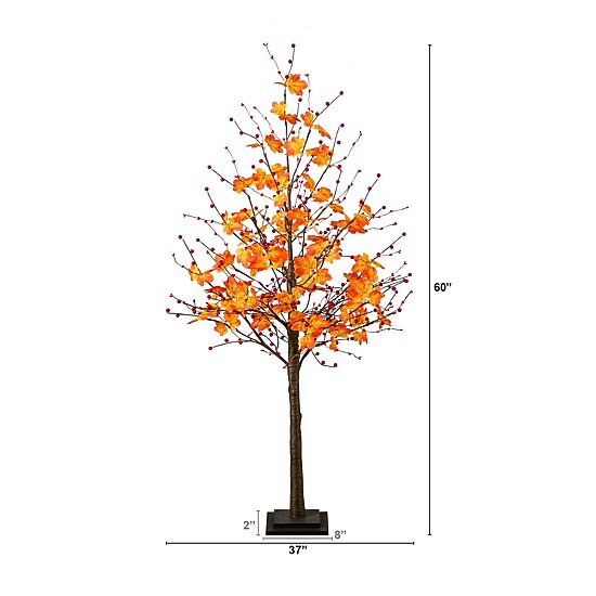 Nearly Natural 5ft Autumn Maple Fall Lighted Indoor Artificial Tree