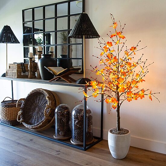 Nearly Natural 5ft Autumn Maple Fall Lighted Indoor Artificial Tree