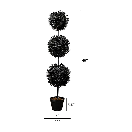 Nearly Natural Halloween Black Boxwood Indoor Outdoor Artificial Tree