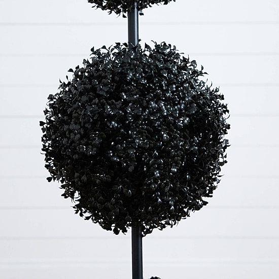 Nearly Natural Halloween Black Boxwood Indoor Outdoor Artificial Tree