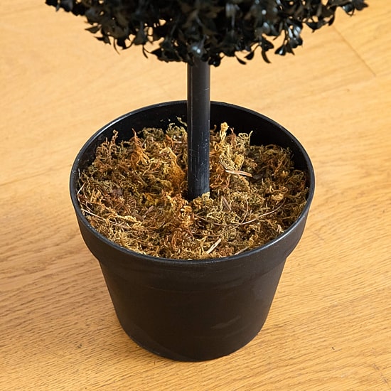 Nearly Natural Halloween Black Boxwood Indoor Outdoor Artificial Tree