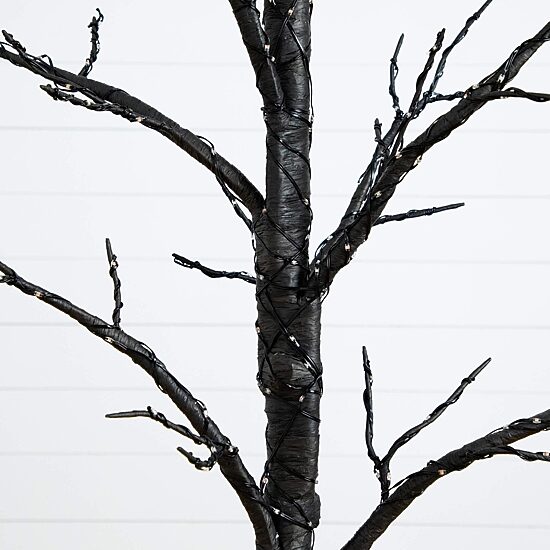 Nearly Natural 5ft Pre-Lit Halloween Twig Lighted Indoor Artificial Tree