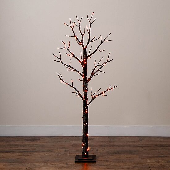 Nearly Natural 5ft Pre-Lit Halloween Twig Lighted Indoor Artificial Tree