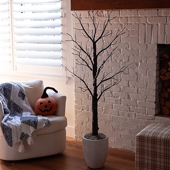 Nearly Natural 5ft Pre-Lit Halloween Twig Lighted Indoor Artificial Tree