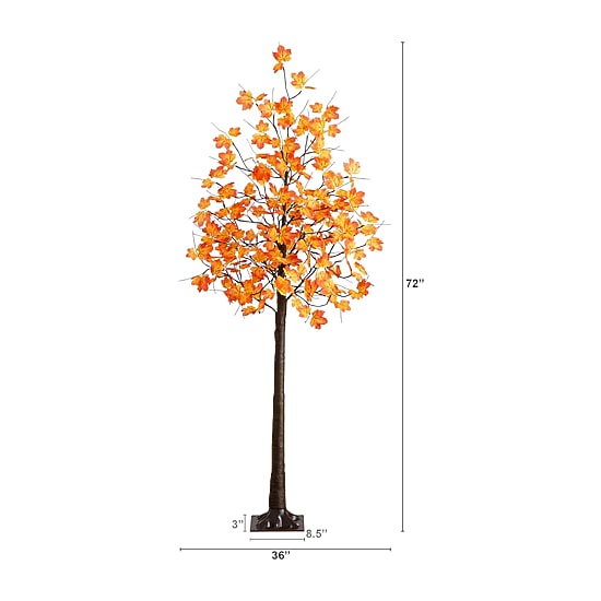 Nearly Natural 6ft Pre-Lit Autumn Maple Lighted Indoor Artificial Tree