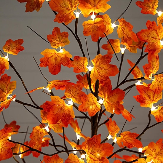Nearly Natural 6ft Pre-Lit Autumn Maple Lighted Indoor Artificial Tree