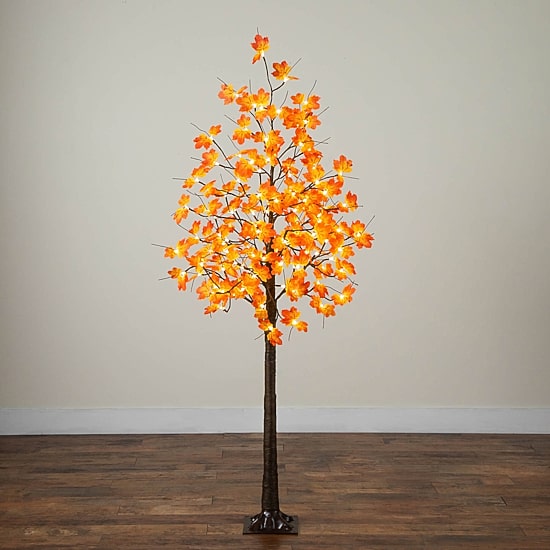 Nearly Natural 6ft Pre-Lit Autumn Maple Lighted Indoor Artificial Tree