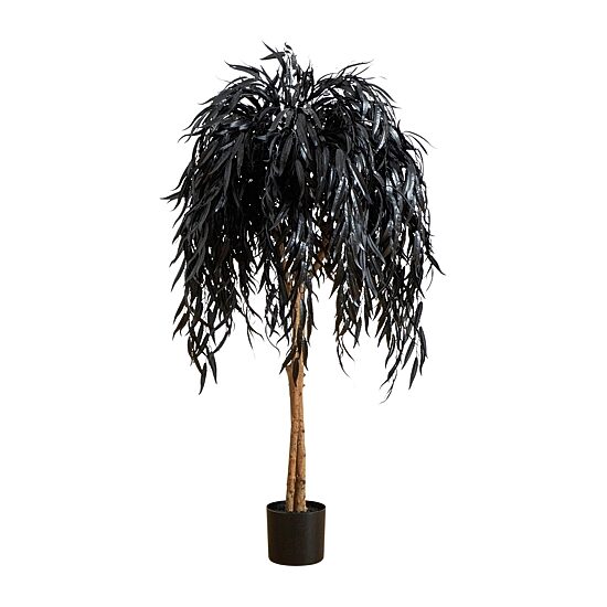 Nearly Natural 4ft Halloween Black Willow Indoor Artificial Tree