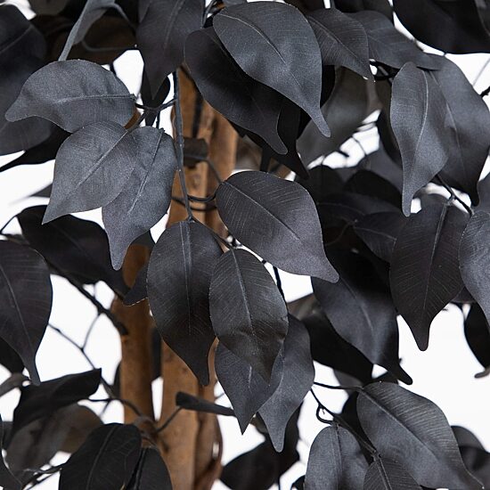 Nearly Natural 3ft Halloween Black Ficus Indoor Artificial Tree