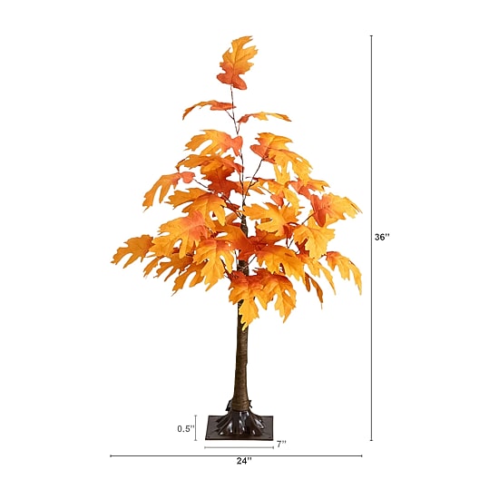 Nearly Natural 3ft Pre-Lit Autumn Maple Lighted Indoor Artificial Tree