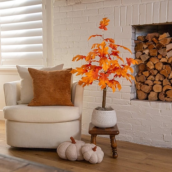 Nearly Natural 3ft Pre-Lit Autumn Maple Lighted Indoor Artificial Tree