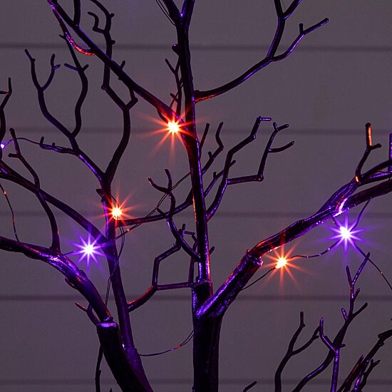 Nearly Natural 2ft Halloween Black Spooky Twig Lighted Indoor Artificial Tree