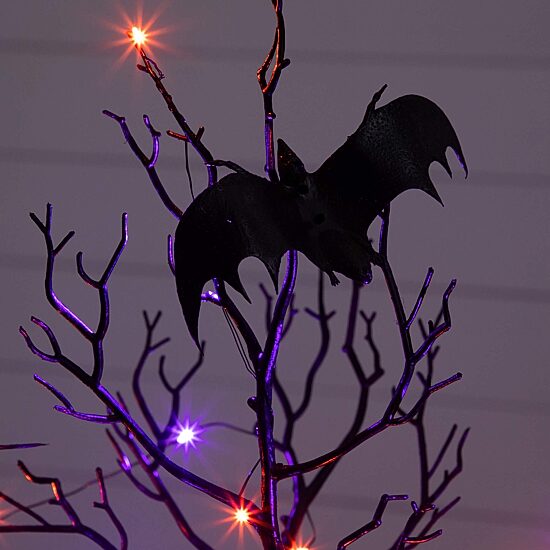 Nearly Natural 2ft Halloween Black Spooky Twig Lighted Indoor Artificial Tree