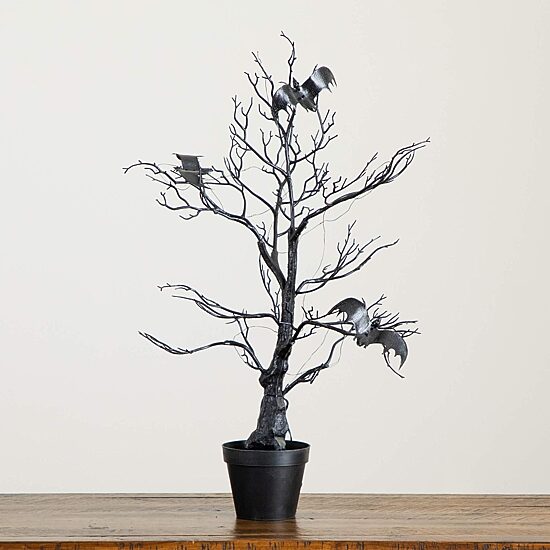 Nearly Natural 2ft Halloween Black Spooky Twig Lighted Indoor Artificial Tree