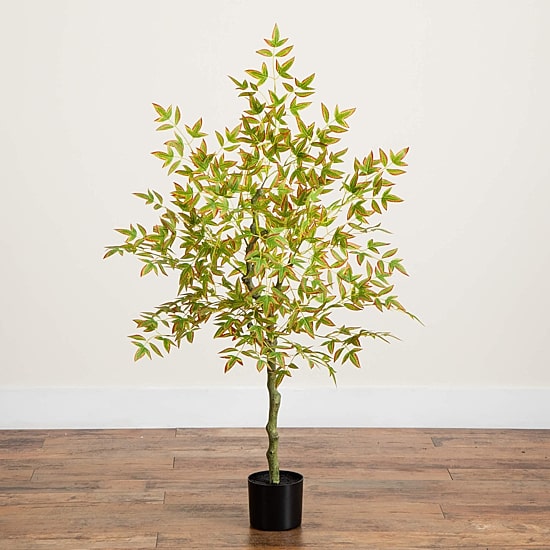 Nearly Natural 4ft Autumn Nandina Indoor Artificial Tree